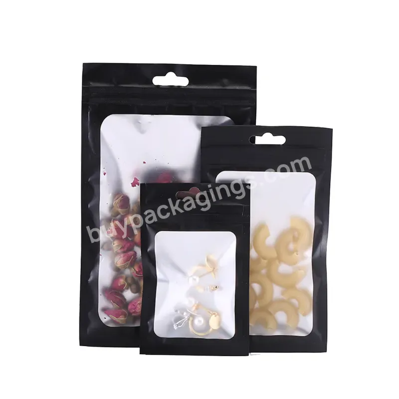 Spot Wholesale Frosted 6 * 10cm Vertical Zipper Top Bag With Holes For Food Packaging Bags