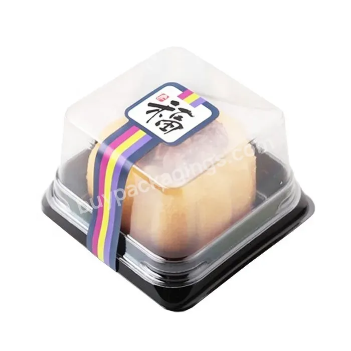 Square Bakery Disposable Mousse Cake Box Pet Mini Plastic Clear Transparent Moon Cake Packaging Box