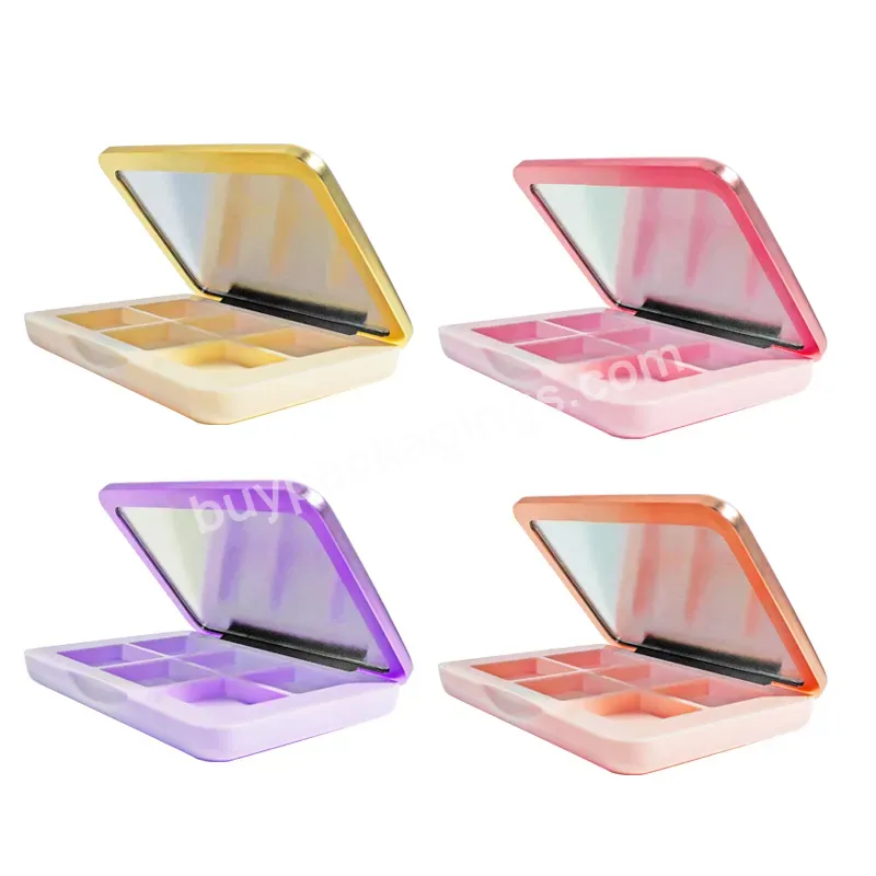 Square Cosmetic Packaging 6pans Making Eye Shadow Case Powder Empty Compact Plastic Compact Powder Case Blush Compact Case - Buy Blusher Case Loose Powder Glass Case Triangle Powder Puff Case Luxury Plastic Empty Compact Powder Case Eyes Cosmetic Cas