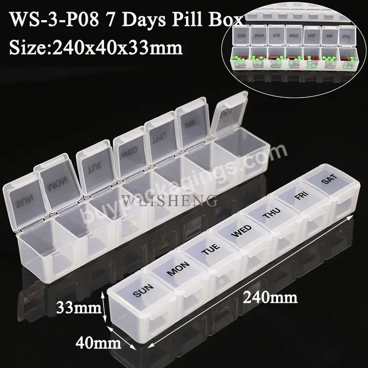 Square Folding Vitamin Medicine Drug Pill Box Travel Plastic Pill Box Makeup Storage Super Case Container Pill Cases Splitters
