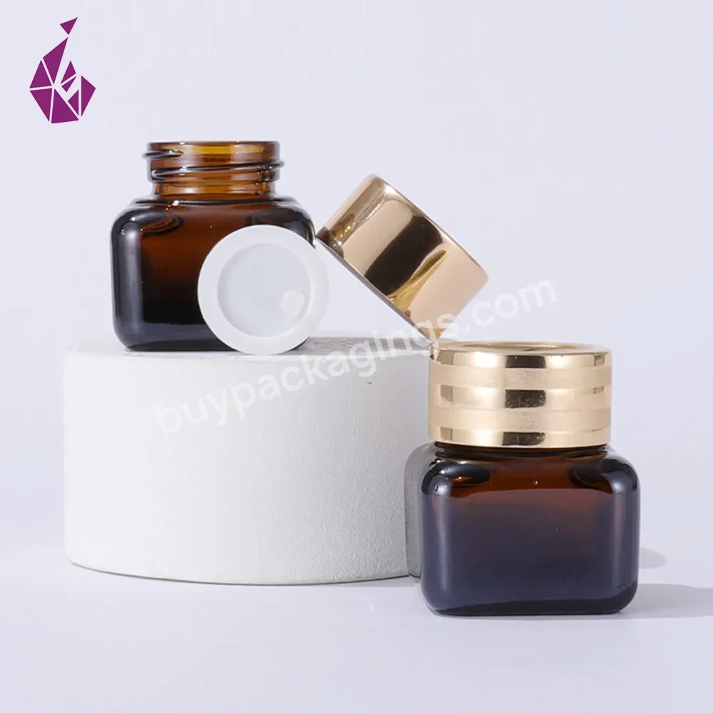 Square Glass Jar 15g Packaging Salt Lip Scrub Cosmetic Containers Eye Cream Jar Glass