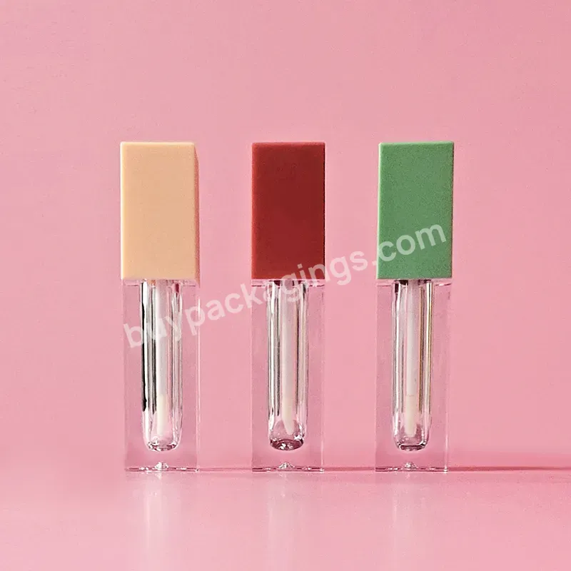 Square Wand Tubes Wholesale Custom Logo Cosmetic Container Lip Gloss Tube Gloss For Lip Gloss With Rose Gold Black Lid - Buy Square Wand Tube,Lip Gloss Bottle,For Make Up.