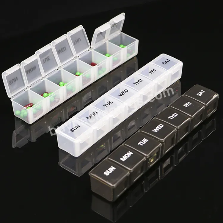Stackable Pill Organizer Case Weekly Medicine Box Portable Fancy And Cute Weekly Pill Box 2 Times A Day Alarm Medicine Box
