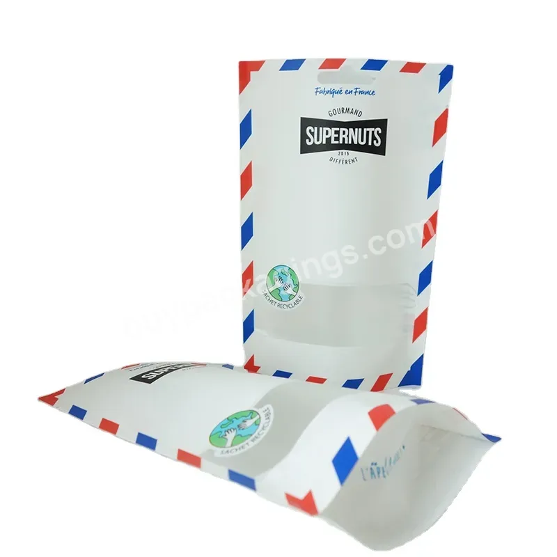 Stand Up Food Packaging Reclosable Zipper Doypack Pouches White Kraft Paper Bag With Window - Buy White Kraft Paper Bag,Food Grade White Kraft Paper Bag With Window,Standing Up Reclosable Zipper White Kraft Paper Bag.
