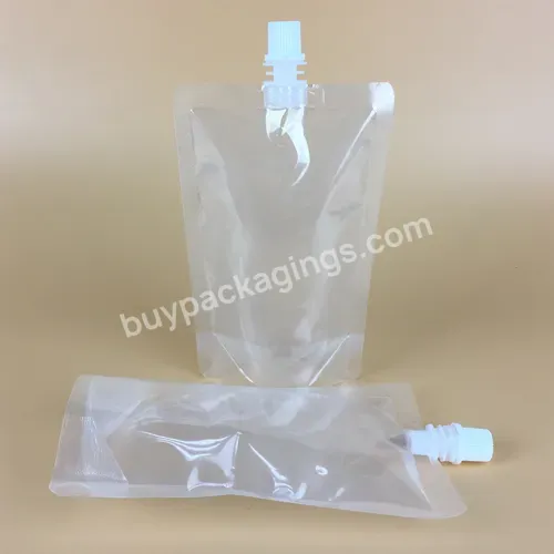 Stand Up Food Packing Transparent Beverage Water Bag With Spout - Buy Water Bags With Spout,Bag With Spout,Beverage Bags.