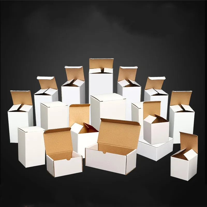 Standard Plain White Cardboard E Flue Corrugated Paper Packaging Box For Hardware