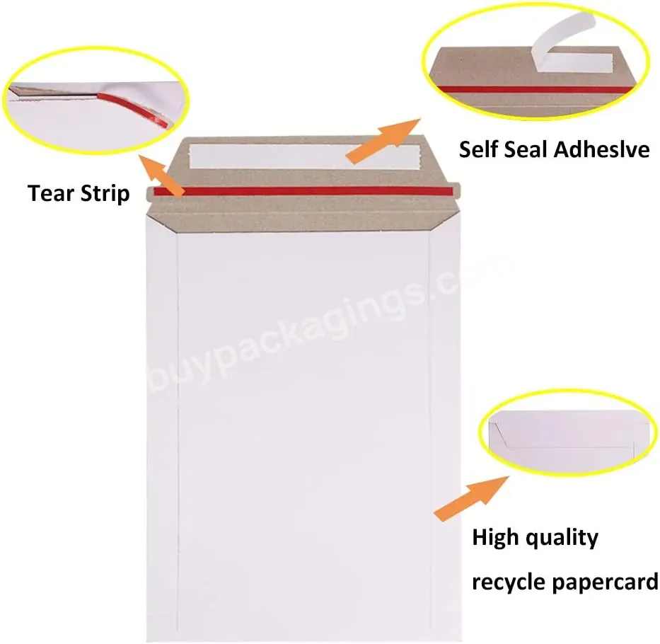 Stay Flat Rigid Mailers Bulk White Cardboard Envelopes For Shipping Photo Documents Collectible Trading Cards Art Prints - Buy Bulk White Cardboard Envelopes For Shipping Photo,Stay Flat Rigid Mailers,Rigid Mailer.