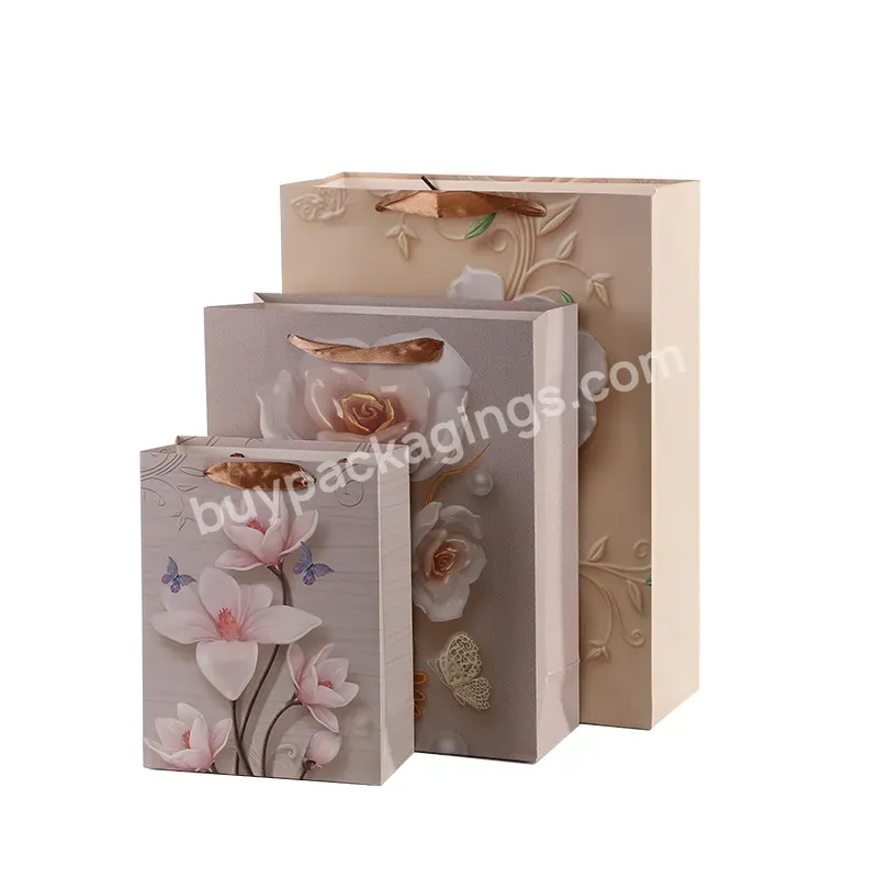 Stock Luxury Gift Packaging Kraft Paper Carrier Bag For Flowers Shopping Bag Can Be Customized - Buy Flower Paper Bag,Paper Bags For Flowers,Flower Gift Bags.