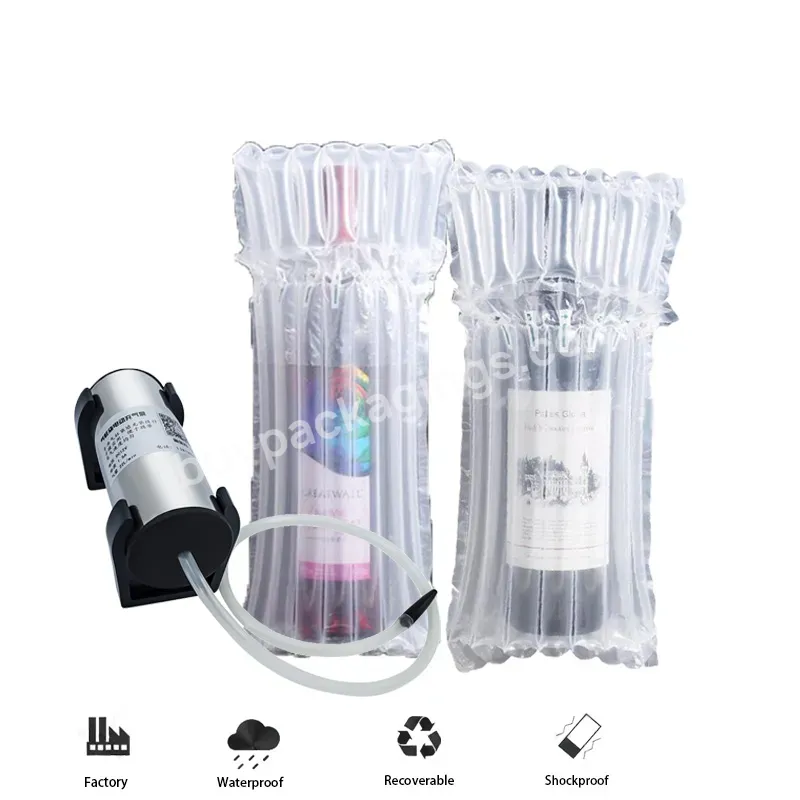Stock Wholesale Protection Buffering Cushion Wrap Packing Inflatable Air Column Bag For Red Wine - Buy Wine Bottle Air Column Packaging Bag,Air Column Bag Packaging Air Bubble Column,Red Wine Air Column Bag.