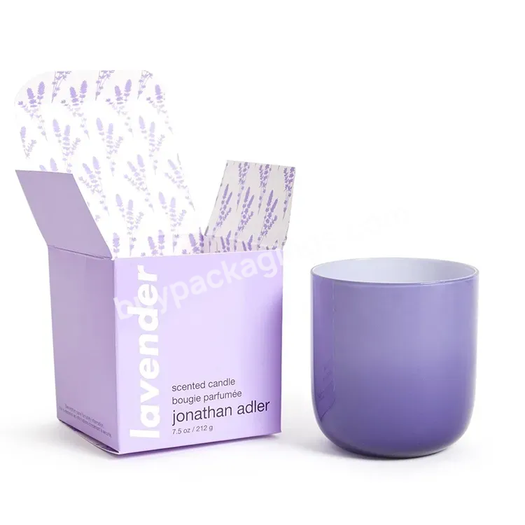 Stylish And Sturdy Design Product Packaging Boxes Cardstock Candle Box Packaging Purple Candle Retail Packaging - Buy Candle Jar Boxes,Custom Product Boxes,Custom Folding Box.