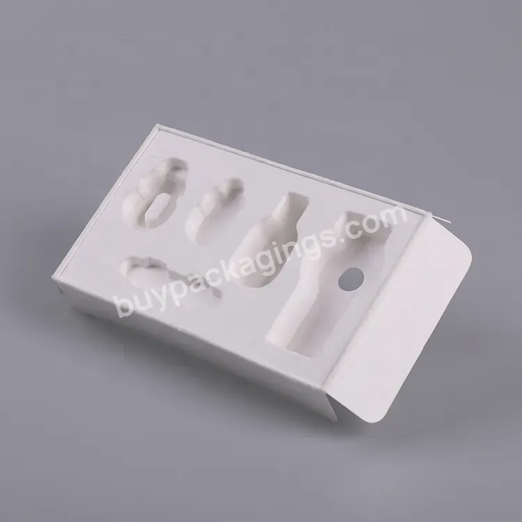 Sugarcane Biodegradable White Molded Pulp Trays Custom Gift Box Inside Packaging Boxes Tray
