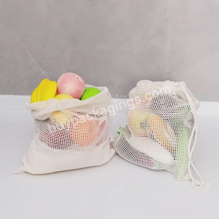 Supplier Logo Printing Eco Friendly Washable Fruit Reusable Cotton Mesh Grocery Net Bag For Vegetables Fruit Shopping Bag - Buy Washable Mesh Fruit Vegetable Cotton Market String Reusable Net Shopping Tote Bag With Long Handles,Farmer's Market Fruit