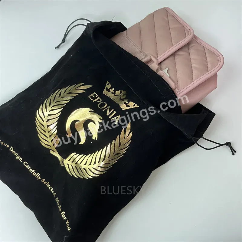 Supplier Wholesale Custom Black Soft Gift Pouch Velvet Flannel Jewelry Drawstring Bag With Gold Logo - Buy Jewelry Bags Pouches For Jewelry Packing,Custom Black Drawstring Velvet Pouch Bag,Gift Bags Fabric Drawstring Packaging.