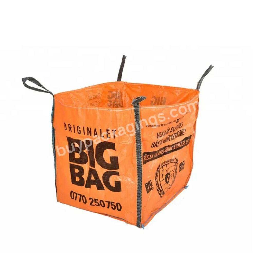 Swl 1000kg 2000kg Dumpster Bag Manufactory Construction Waste Large Skip Bag - Buy Skip Bag,Garbage Dumpster Bag,Construction Waste Bag.