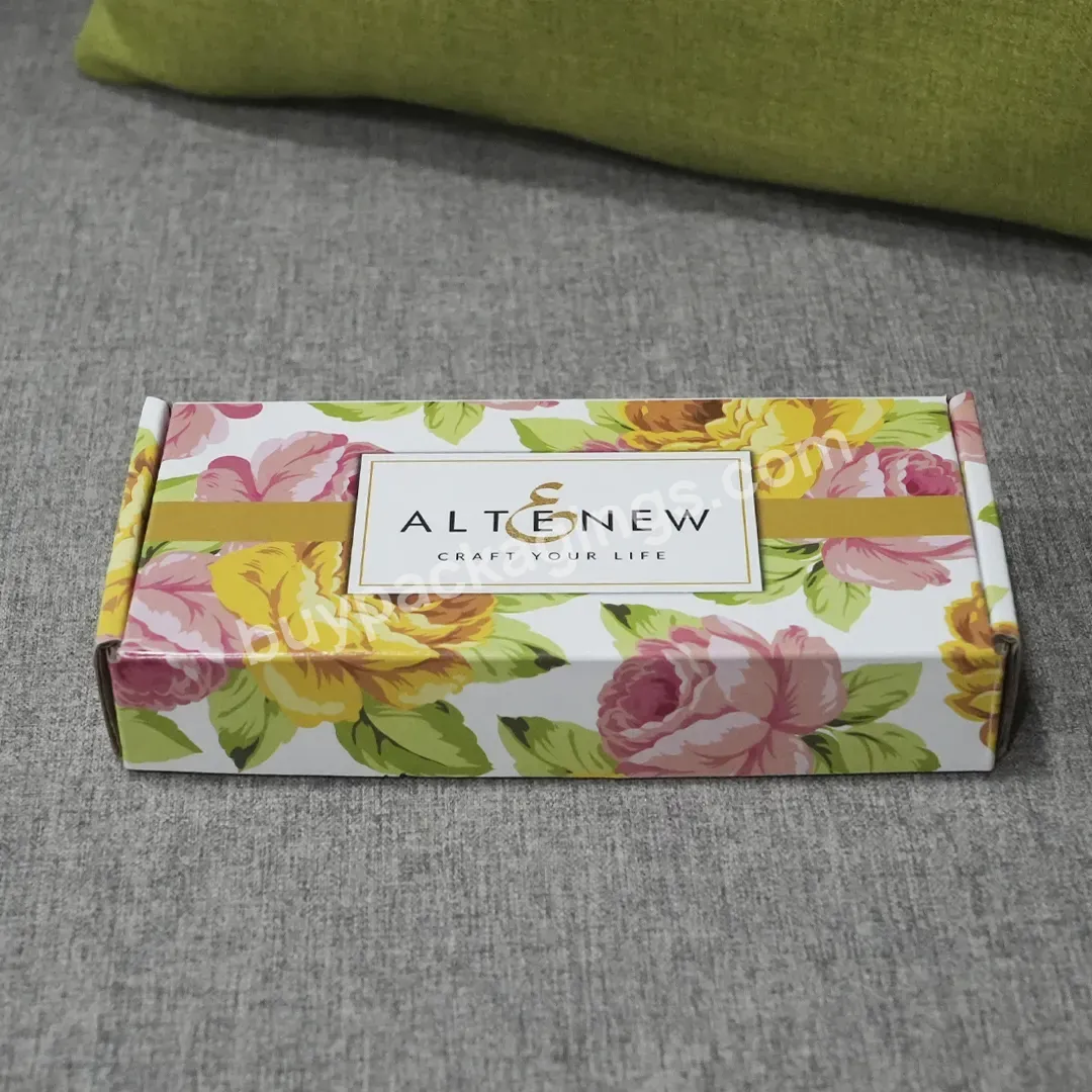 T Shirt Packaging Boxes Flower Pattern Paper Package Custom Corrugated Box With Logo