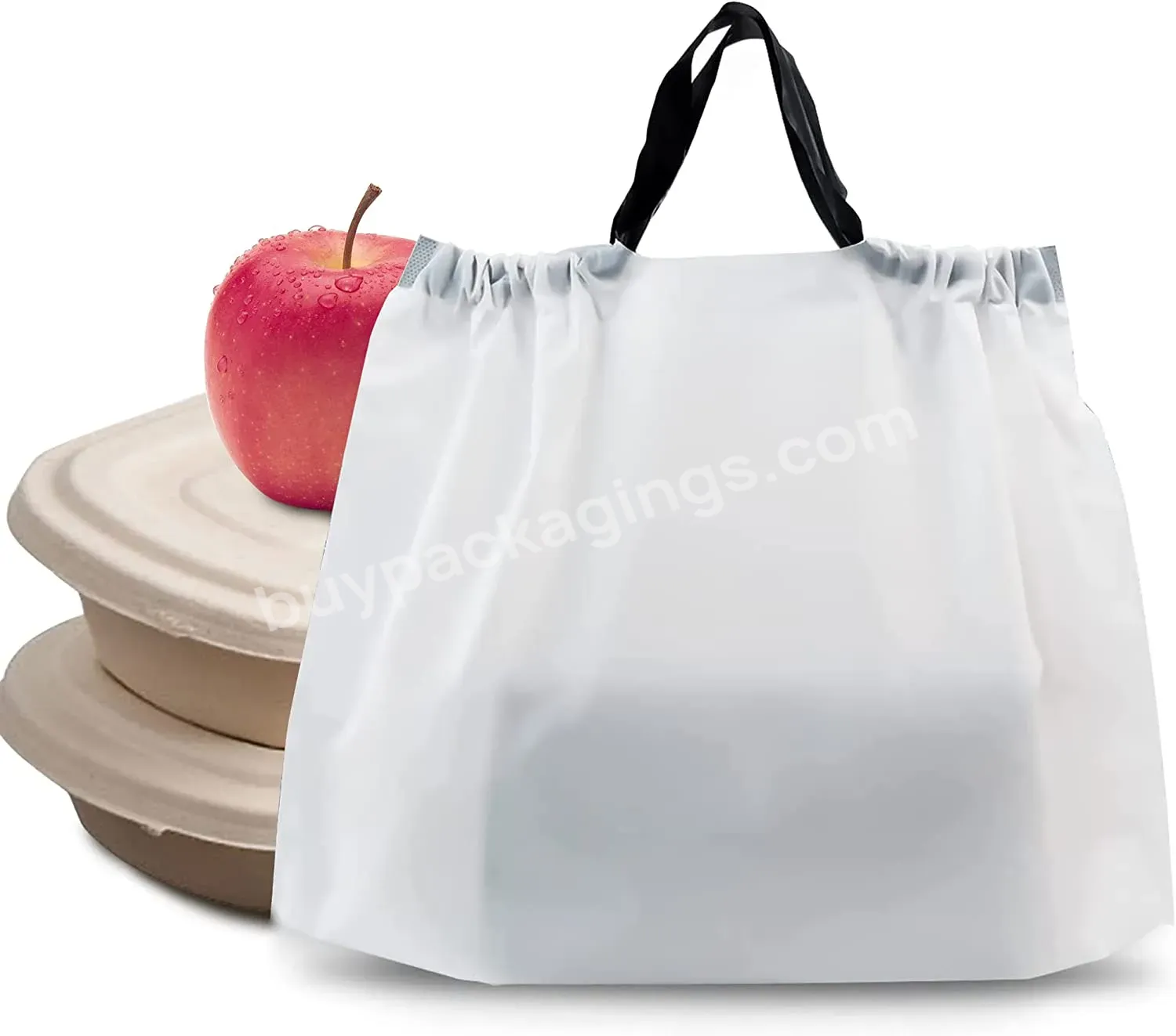 Take Out Bags With Handles Water Proof Tamper Evident To Go Bags With Seal Drawstring - Buy Take Out Bags With Handles,To Go Bags With Seal Drawstring,Take Out Bags.