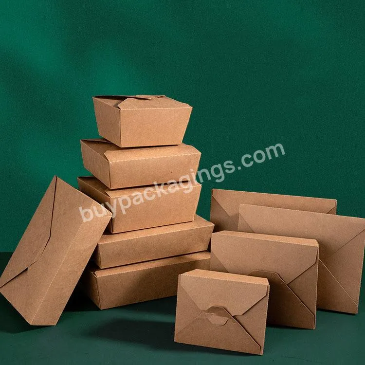 Take Out Container Food Box Disposable Storage Chicken Box Fast Food Packaging Kraft Paper Lunch Sushi Box