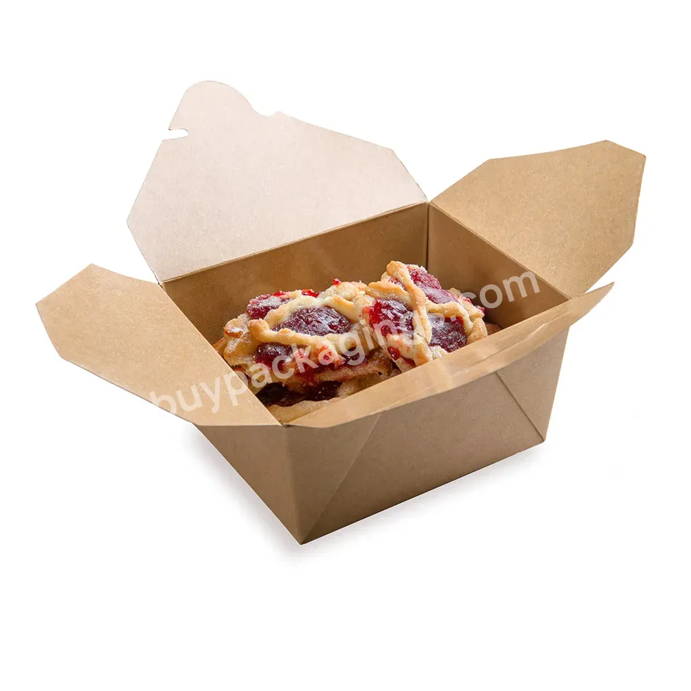 Take Out Fast Food Container Packaging Paper Boxes Kraft Paper 500 Pcs Folders Free Design Customized Iso9001 Accept Cn;zhe - Buy Hamburger Box Take Away High Temperature Resistant Paper Food Packaging Box,Hamburger Box Microwaveable Kraft Paper Food
