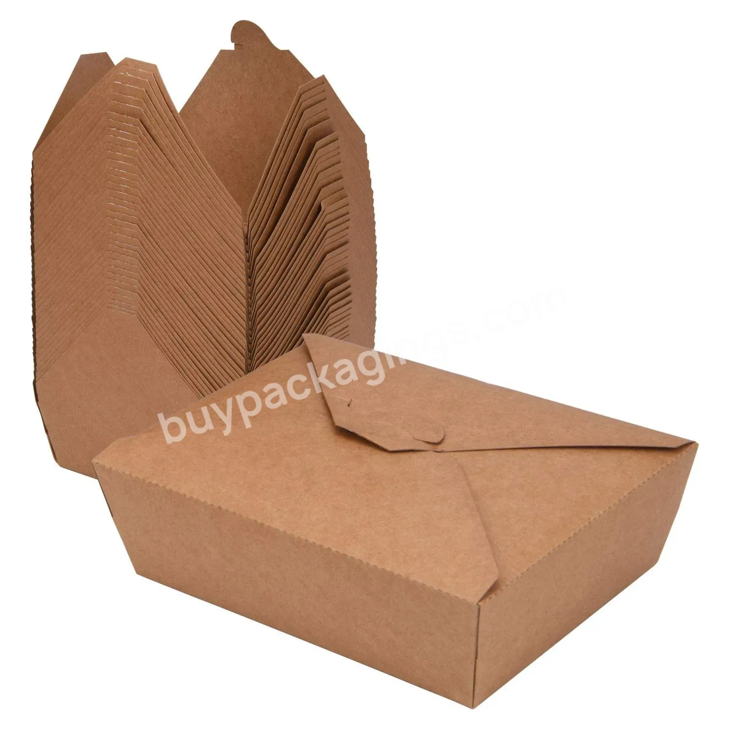 Take Out Food Containers Disposable Kraft Paper Food Container Takeout Box Microwaveble Food Carton Box Oem - Buy Takeout Food Box,Food Carton Box,Bagasse Fast Food Box.