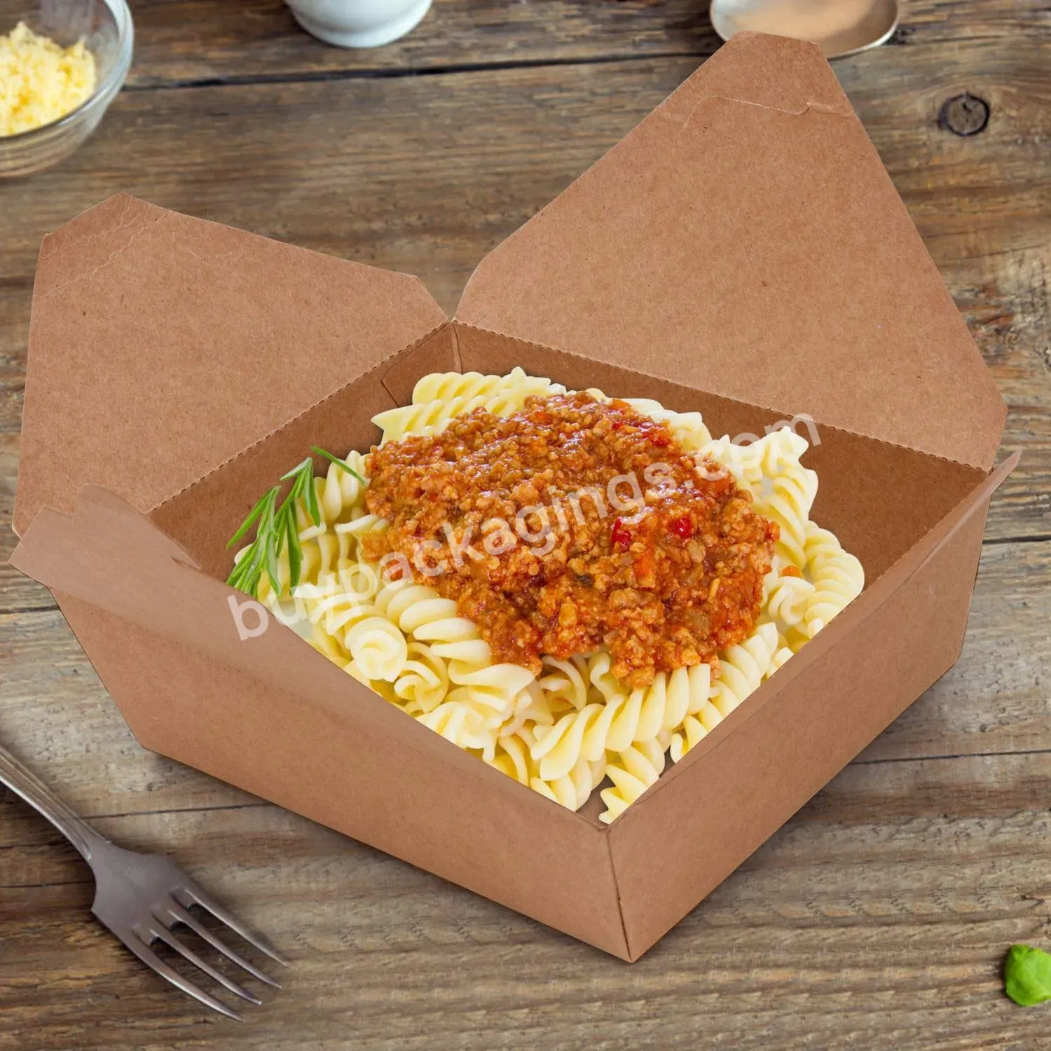 Take Out Food Containers Disposable Kraft Paper Food Container Takeout Box Microwaveble Food Carton Box Oem - Buy Takeout Food Box,Food Carton Box,Bagasse Fast Food Box.