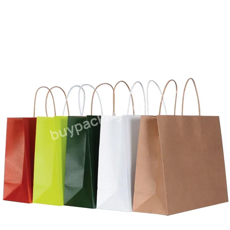 Takeaway Color Kraft Paper Bag Custom Birthday Christmas Gift Packaging Bag Clothing Cake Handbag - Buy Brown Gift Bags,Brown Paper Bags With Handles,Kraft Bags With Handles Bags For Small Business.