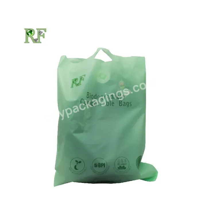 Tear Proof Cornstarch Plastic Free Shopping Bag Garment Die Cut Bag