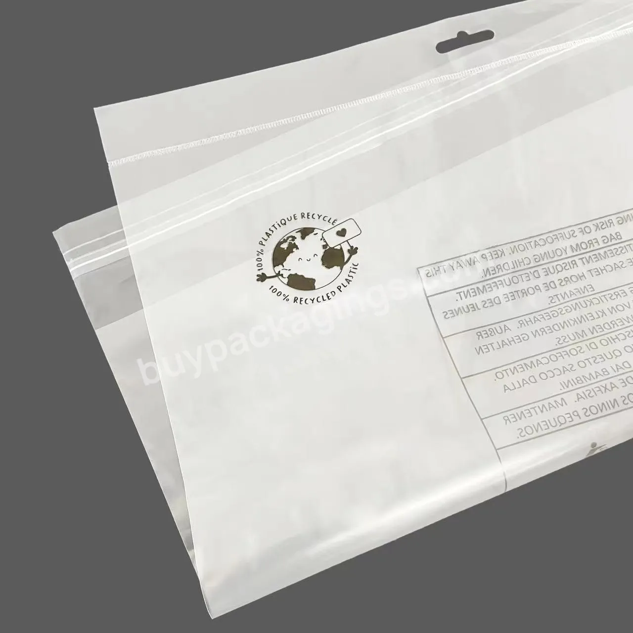 Tear Proof Custom Recycled Self Adhesive Transparent Resealable Plastic Mailing Bags With Logos Clothing Apparel Packaging Bags