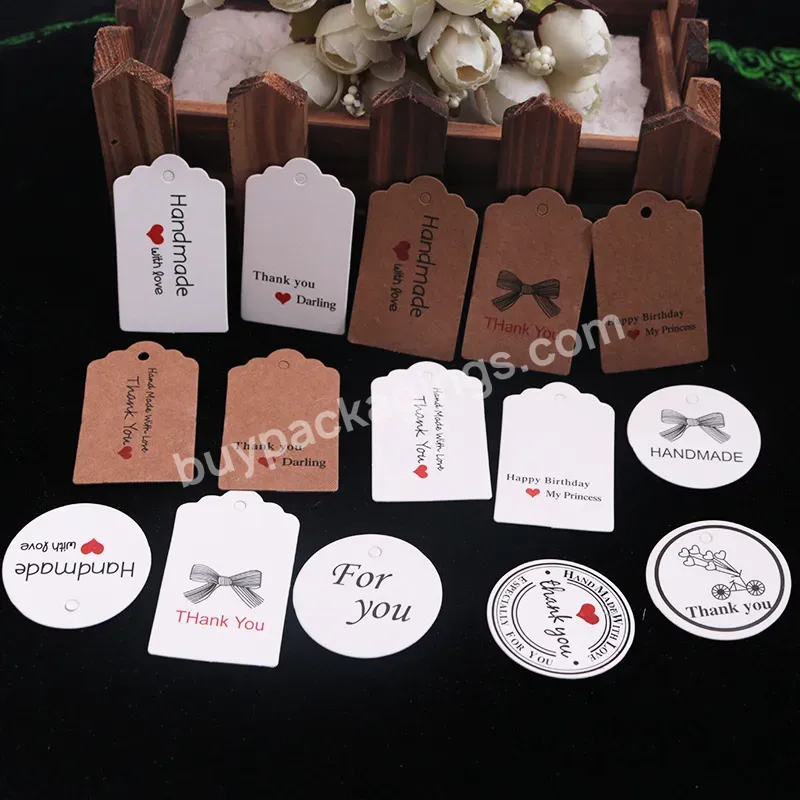 Thank You Kraft Paper Tags Handmade With Love For Christmas Wedding Birthday Party Decor Scrapbooking Gifts Paper Labels - Buy Brown Paper Tag,Whosale Price Customized Size Printing Self Adhesive Kraft Label Sticker Paper,Cardboard.