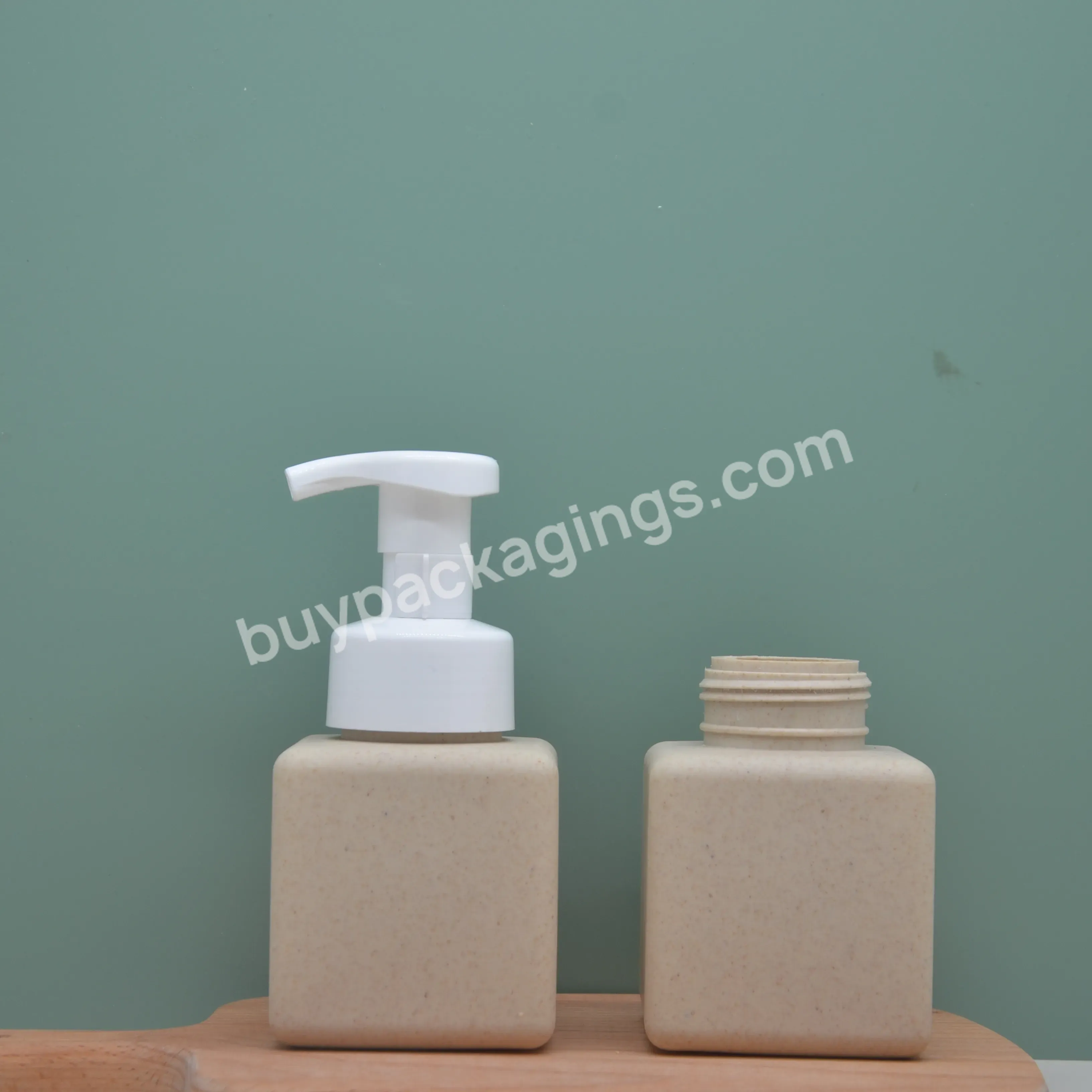 The Manufacturer Produces Degradable And Environment-friendly Rice Straw Square Bottle Mousse Bottle Cosmetic Custom 250ml Yd-4 - Buy Eco Friendly Biodegradable Shampoo Bottle,Wheat Straw Plastic Shampoo Bottle.