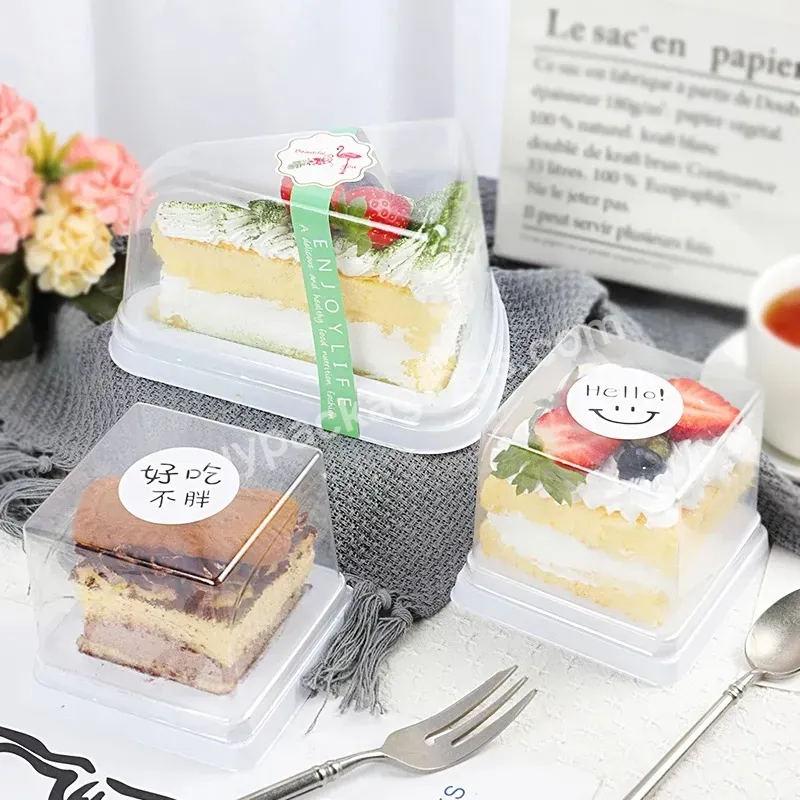 Thickened Triangle Square French Mousse Cake Box Cut Piece Tea Tree White Pastry Baking Clear Window Packaging Box - Buy Cake Packaging Box With Clear Pvc Window,Clear Food Packaging Boxes,Cosmetic Packaging Boxes.