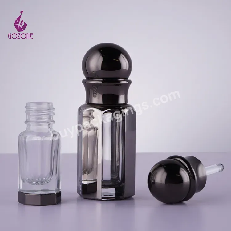 Tola 3ml 6ml 12ml Black Electroplate Oud Essential Oil Perfume Glass Tola - Buy Decorative Perfume Glass Tola Bottles,Essential Oil Tola Bottle,Arabic Tola Bottle.