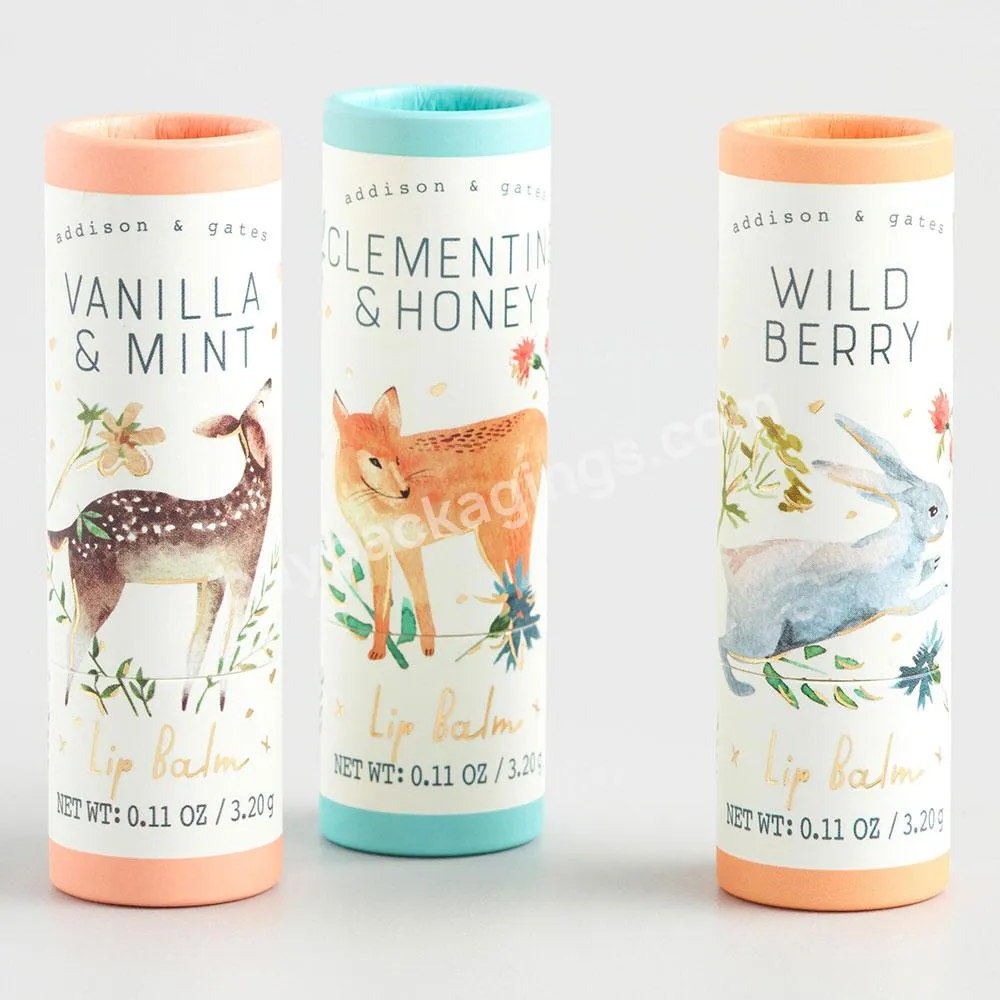 Top quality wholesale refillable custom paper lip balm container