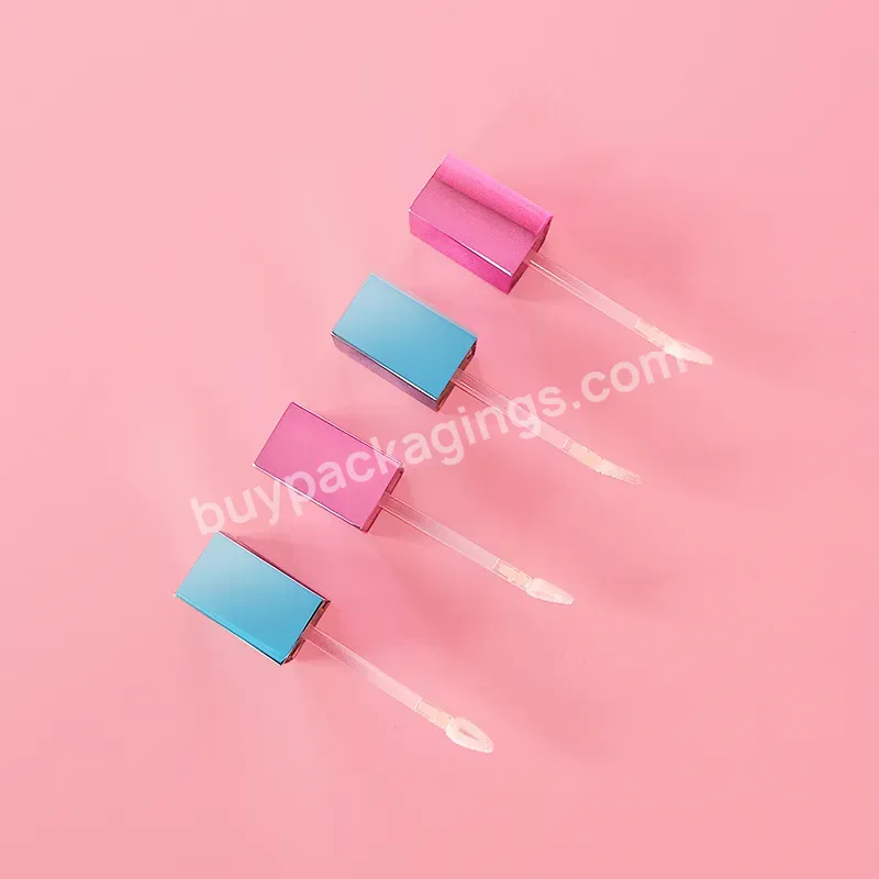 Top Square Lipgloss Bottles Packaging Liquid Lipstick Container Lip Gloss Tubes Pink Purple Screen Printing Cosmetic Packing Kj - Buy Purple Wand Lipgloss Packaging,Empty Lip Gloss Tubes,Clear Lipstick Tube.