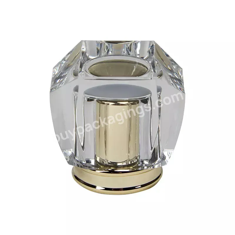 Transparent Acrylic Perfume Cap Injection Golden Aromatherapy Oil Bottle Cap - Buy Acrylic Perfume Lid,Plastic Bottle Caps,Customized Parfum Lids.