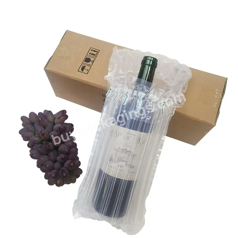 Transparent Inflatable Packaging Air Column Bag For Wine Bottle Cushion Wrap Wine Bottle Protector Air Column Wrap - Buy Wine Bottle Air Column Bags,Inflatable Air Column Tube,Wine Bottle Protector.
