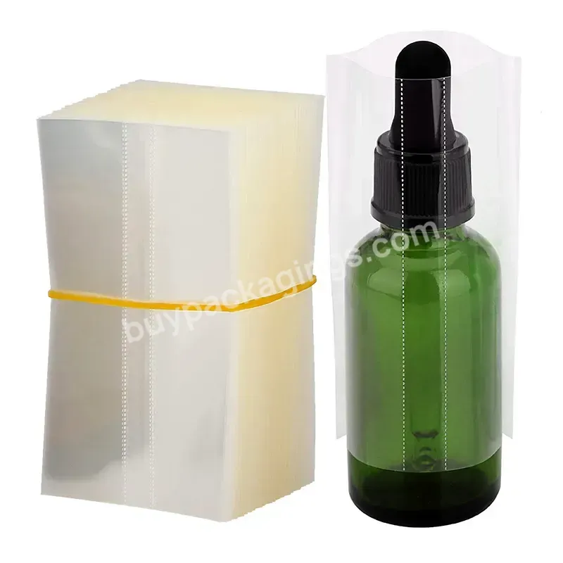 Transparent Perforated Shrink Wrapped Glass 30ml Dropper Bottle Clear Pvc Heat Shrink Wrap Sealer Film Shrink Bands - Buy Transparent Shrink Wrapped 30ml Essential Oils Glass Dropper Bottle,Glass Spray Perfume Bottle Clear Pvc Heat Shrink Wrap,Shrink