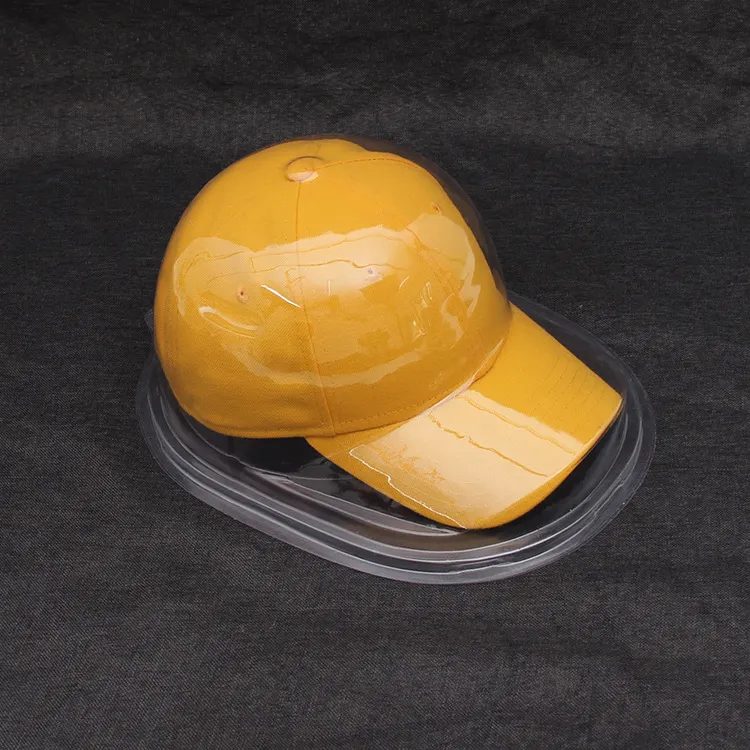 Transparent Plastic Hip Hop Hat Clear PVC BaseballCap Packaging Box With Snap Button