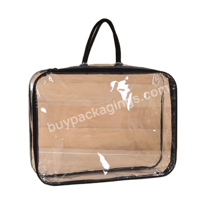 Transparent Pvc Bag With Insert Card Pocket - Buy Transparent Pvc Bag,High Quality Drawstring Waterproof Reusable Clear Pvc Zipper Duvet,Security Eco Friend Bedding Products Bags With Promotional Printing.