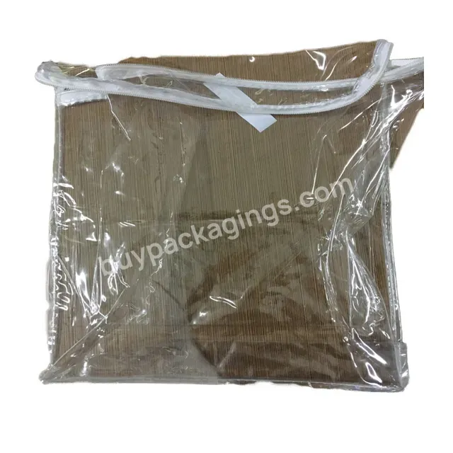 Transparent Pvc Bag With White Non-woven Fabric Edging And Handle Accept Customization - Buy High Quality Transparent,Transparent Pvc Bag,Pvc Bag Accept Size Customization.