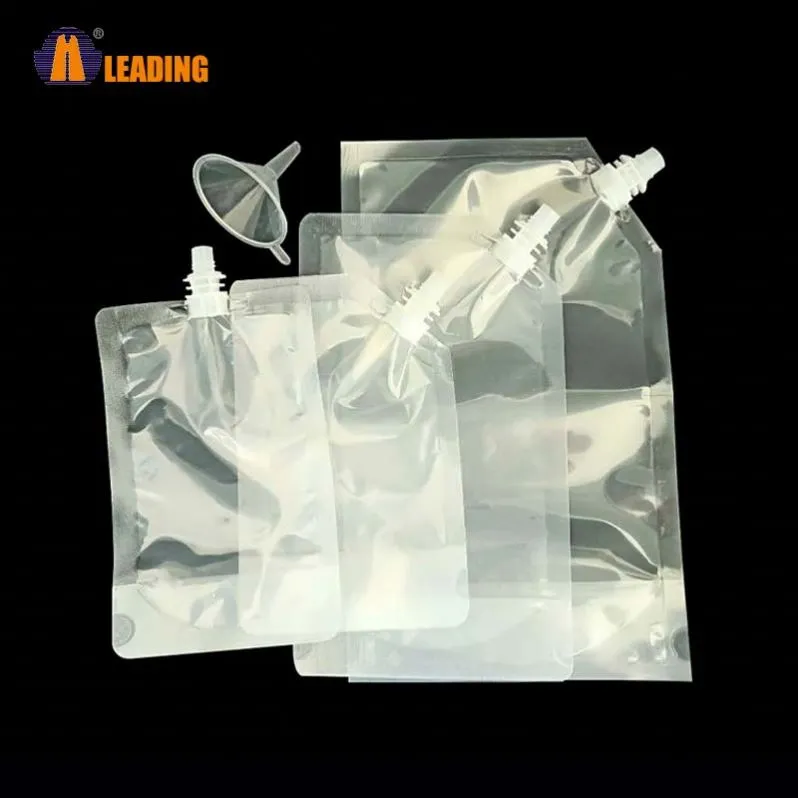 Transparent Water Promotional Snack Juice Liquid Stand Up Food Packaging Cosmetic Plastic Pouch Spout Bag