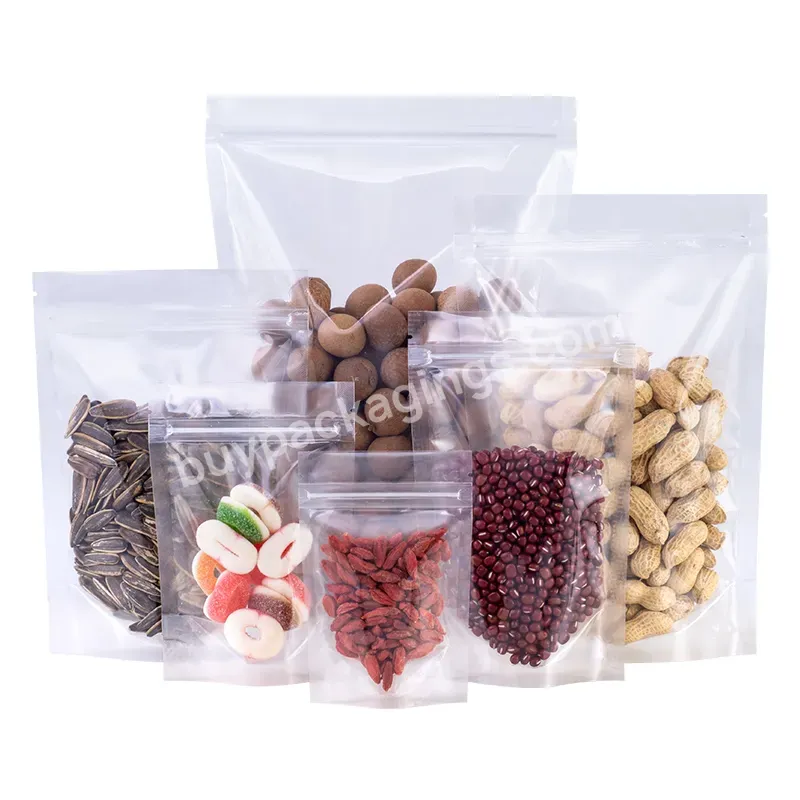 Transparent Zippered Plastic Bag Can Be Resealed For Food Storage - Buy Packaging Bags For Chinese Tea Packaging,Pet/pe Matt Plastic Bag,Transparent Polyethylene Bag.