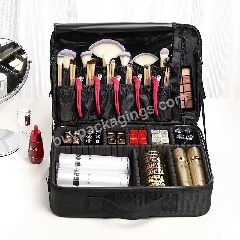 Travel Makeup Train Case Makeup Cosmetic Case Organizer With Adjustable Dividers For Cosmetics Makeup Brushes Toiletry Jewelry - Buy Travel Makeup Train Case Makeup Cosmetic,Cosmetics Makeup Brushes Toiletry Jewelry,Adjustable Dividers.