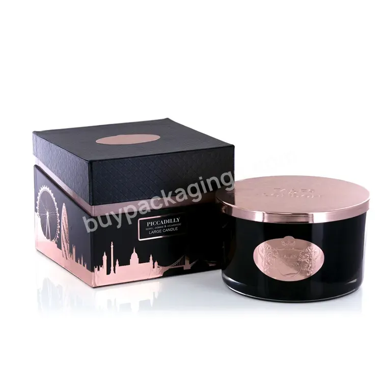Trendy And Colorful Thick Cardboard Packing Boxes For Candles Candle Jar Lid And Box Matte Black Candle Box - Buy Large Candle Jars With Box,Cheap Candle Box,Candle Gift Packaging Box.
