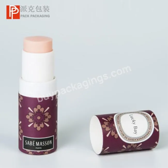 Twist up Lip Balm Paper Tube Deodorant Stick Container Eco Friendly Cardboard PP Plastic Solid Perfume Packaging