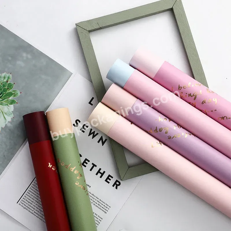 Two-color Hot Stamping Thick Flower Wrapping Paper With English Words Without Mother Is Used For Flower Packaging In Home Flower