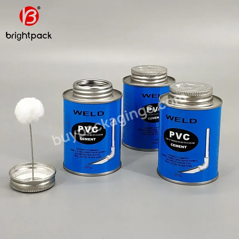 Un Wholesale Cheaper 500ml Factory Price Glue Tin Can With Horse Hair Cheaper 259g Tinplate Can With Metal Screw Cover - Buy Customized,Glue Tin Can,Can Container.