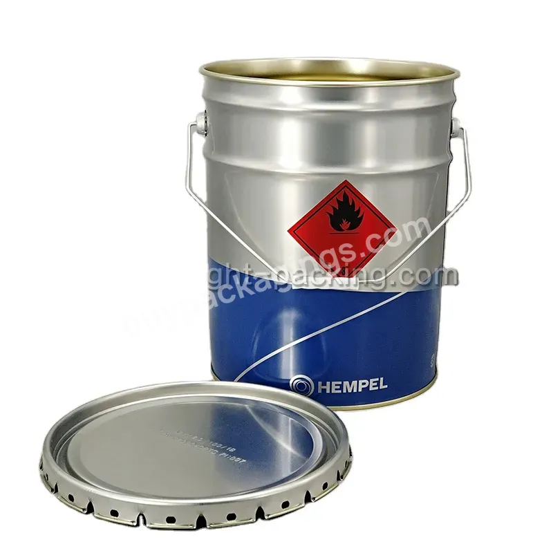 Unlined 5 Gallon Open Head Round Tin Can With Lug Lid - Buy 5 Gallon Round Tin Can,Unlined 5 Gallon Tin Pail,5 Gallon Metal Paint Pail.