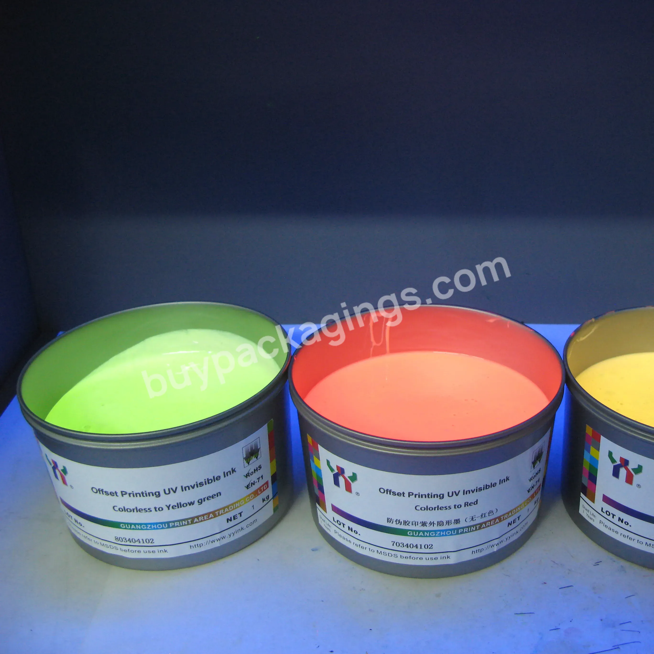 Uv Offset Printing Invisible Ink,Colorless To Purple,1kg/can,Uv Dry - Buy Invisible Ink,Security Ink,Infrared Invisible Ink.
