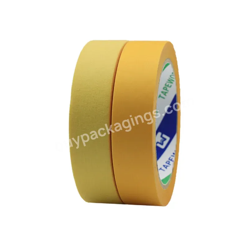 Uv Resistant No Glue Residue Promotional Masking Tape For Painting Yellow Crepe Paper Masking Tape - Buy Crepe Paper Masking Tape,Promotional Masking Tape For Painting,High Quality Blue Painters Tape.
