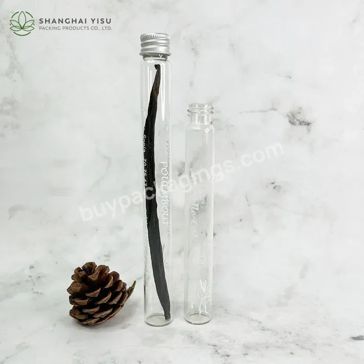 Vanilla Packing Food Grade Glass Test Tubes With Screw Cap - Buy Vanilla Packaging,Borosilicate Glass Tube Aluminum Cap,Glass Tube With Lid.